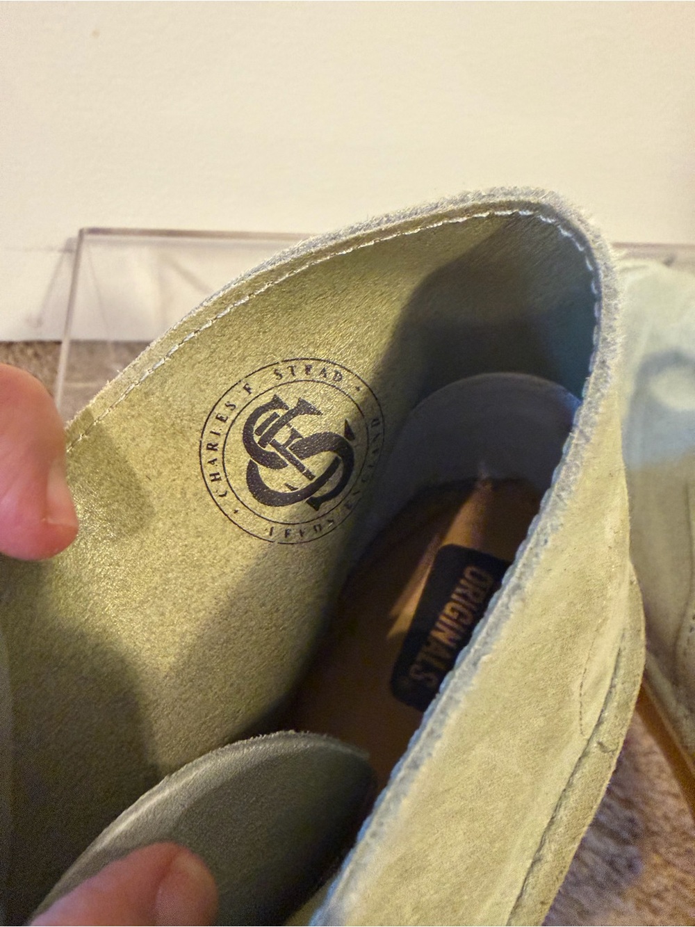 Clarks Women's Suede Lace-Up Desert Boots in Sage Green size 8 - Picture 6 of 7